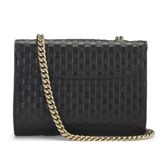 Authentic black Gucci microguccissima leather Emily chain crossbody bag - Picture 5 of 11